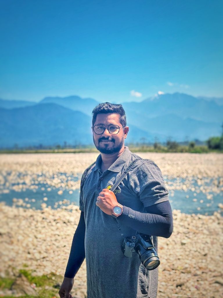 Arindam enjoys dedicating hours in the field to study the behaviour of floricans.